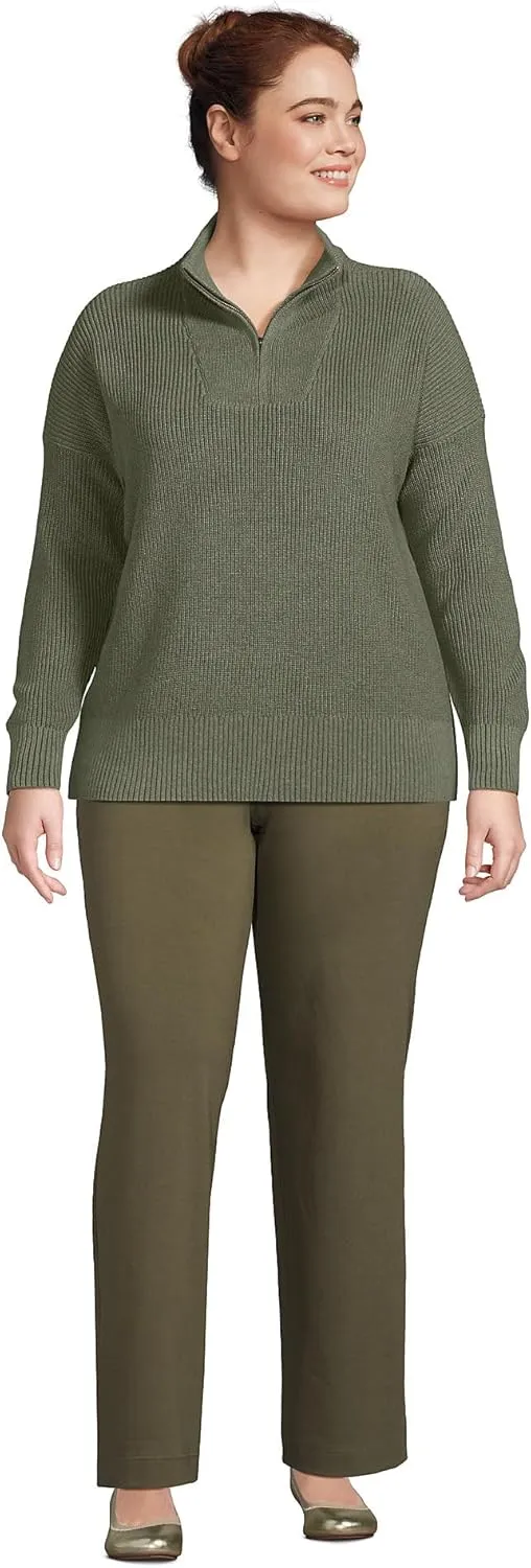 Lands' End Women's Starfish Mid Rise Straight Leg Pants