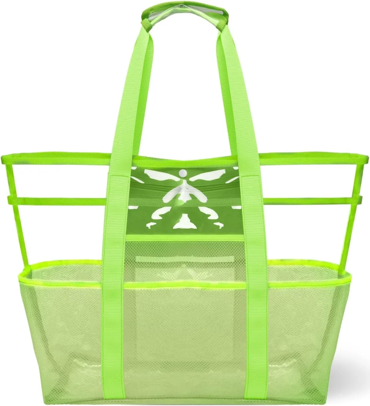 Large Mesh Beach Tote Bag: Travel Handbag Waterproof Sandproof for Pool Vacation Camping Cruise Bag Essentials Gifts (Green, X-Large)