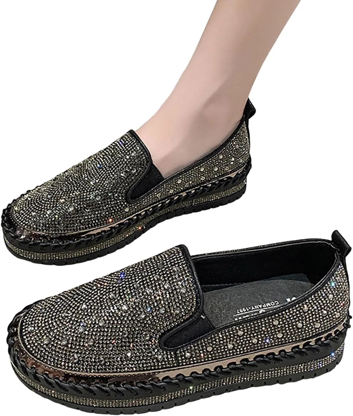 Large Size Foreign Trade 2024 Spring and Autumn New Thick Sole Lazy Casual Korean Edition Casual Womens Shoes Size 9