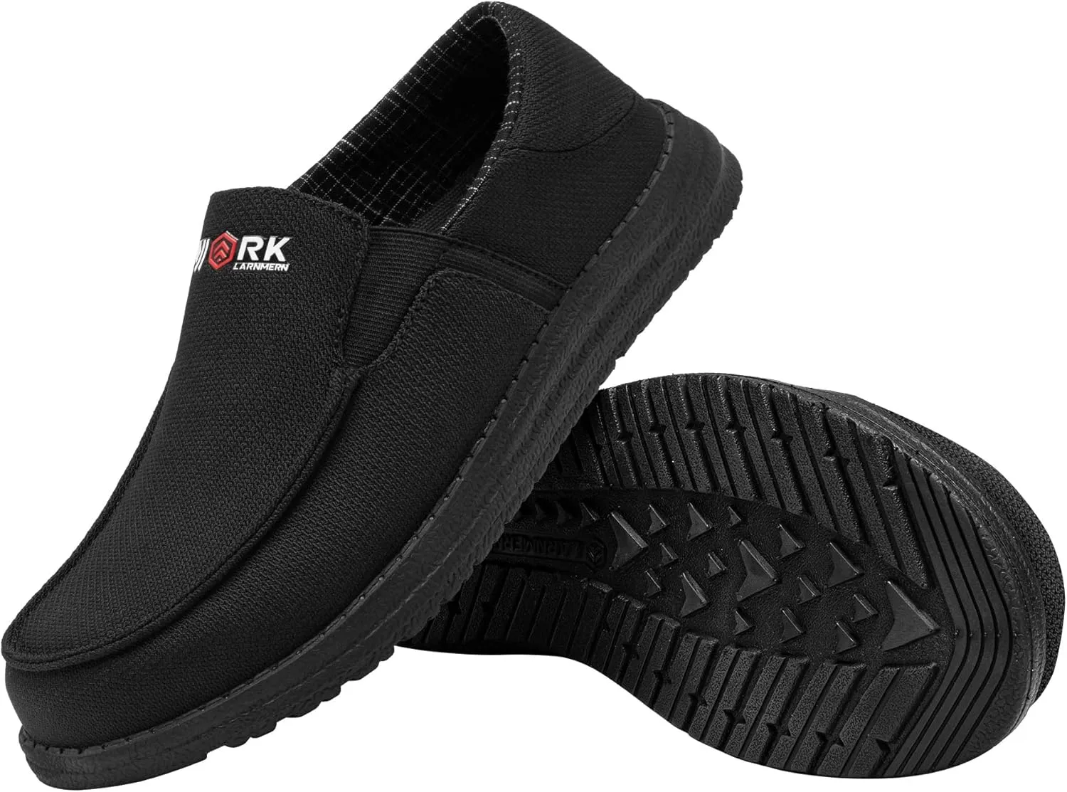 LARNMERN Steel Toe Slip On Work Shoes Mens Safety Sneakers Walking Shoe Lightweight Steel Toe Loafers