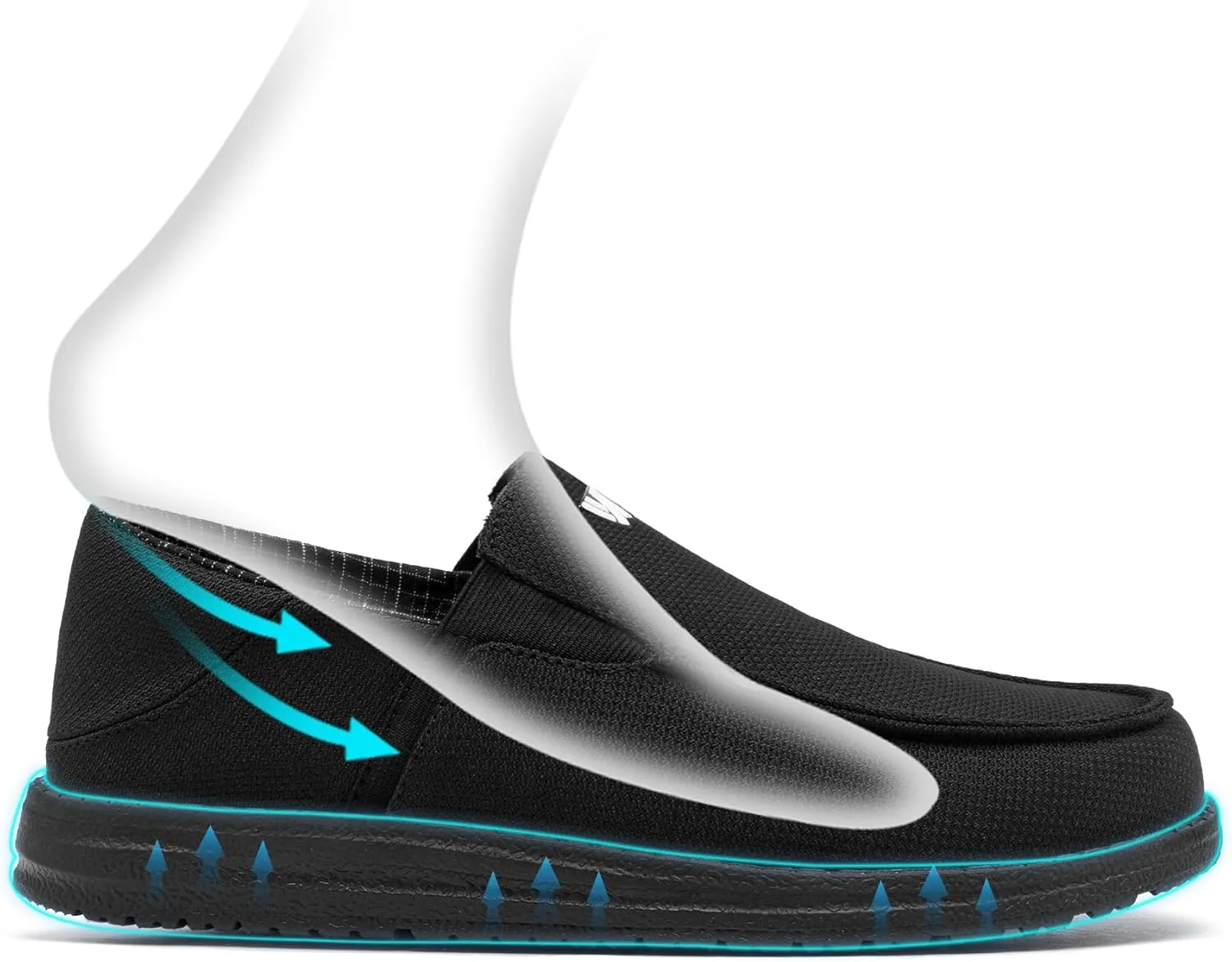 LARNMERN Steel Toe Slip On Work Shoes Mens Safety Sneakers Walking Shoe Lightweight Steel Toe Loafers