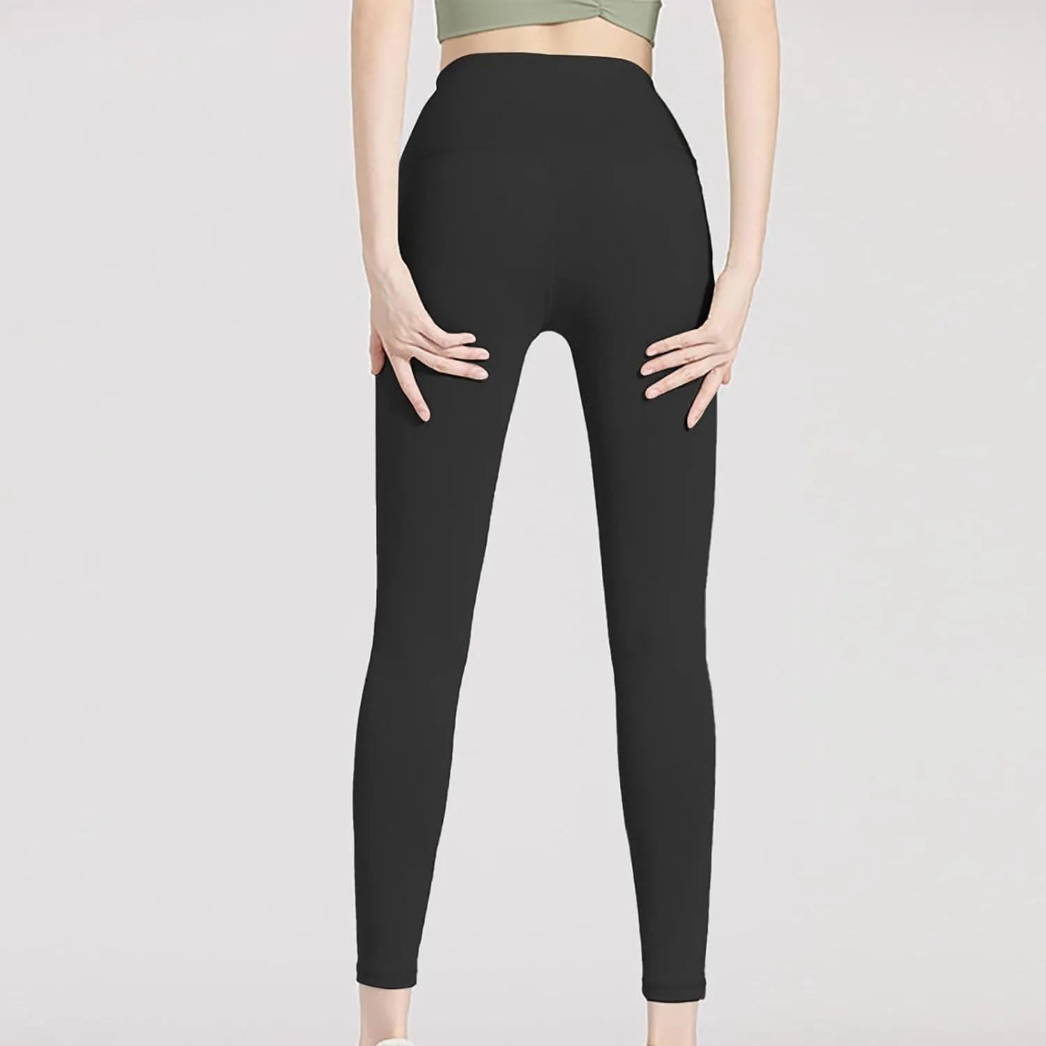 Leggings for Women with Pockets Stretch Straight Leg High Waist Compression Tummy Control Athletic Flare Yoga Pants