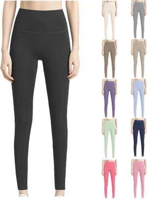Leggings for Women with Pockets Stretch Straight Leg High Waist Compression Tummy Control Athletic Flare Yoga Pants