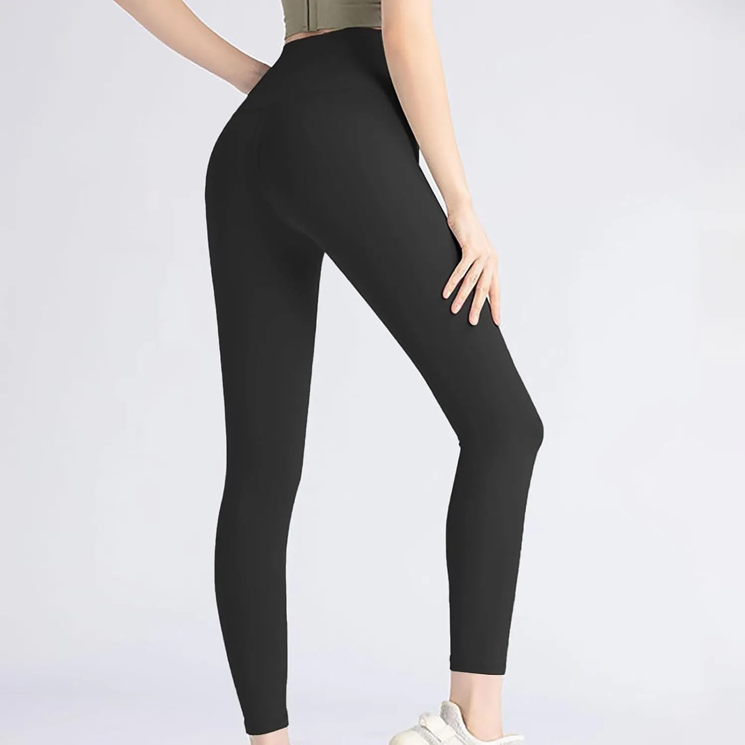 Leggings for Women with Pockets Stretch Straight Leg High Waist Compression Tummy Control Athletic Flare Yoga Pants
