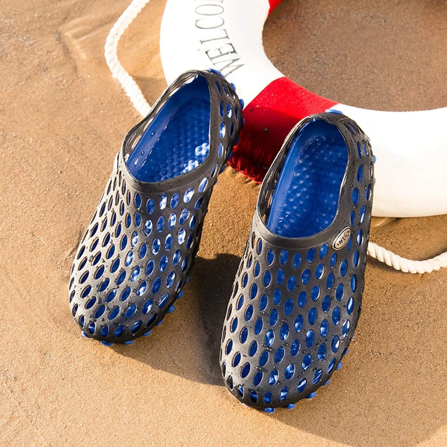 LIBINXIF Women's Men's Mesh Breathable Quick-Drying Beach Slippers Anti-Slip Garden Clogs Mules Shoes Shower Shoes Water Walking Shoes