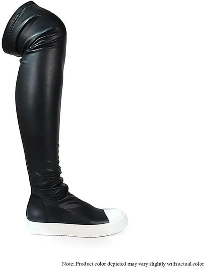 Liliana Women Thigh High Boots Flat Over The Knee Round Toe Tall Boots WANNABE-1