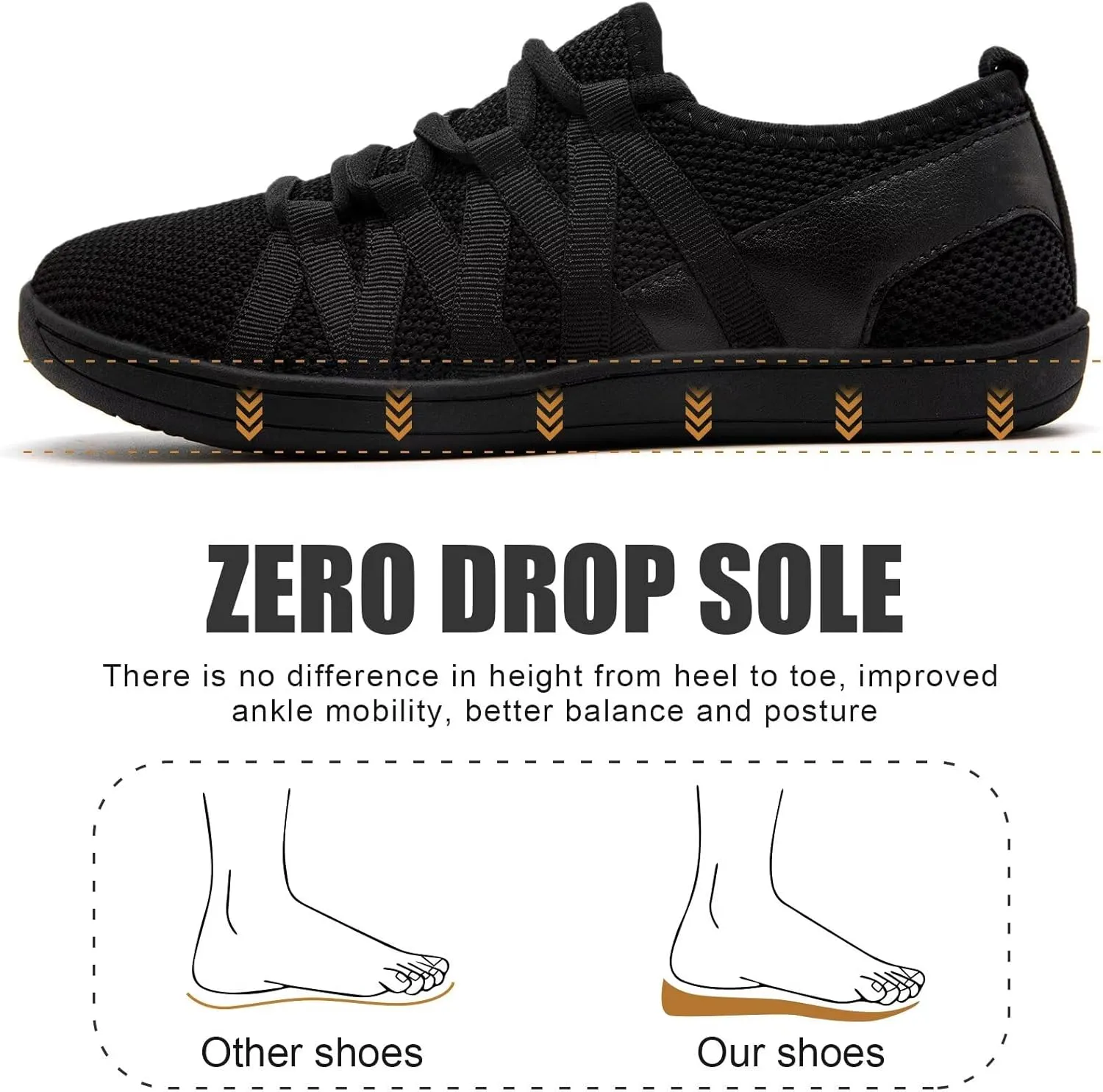 Linenghs Barefoot Shoes Women Minimalist Wide Toe Box Walking Shoes Zero Drop Sole Width Fashion Sneaker Trail Runner