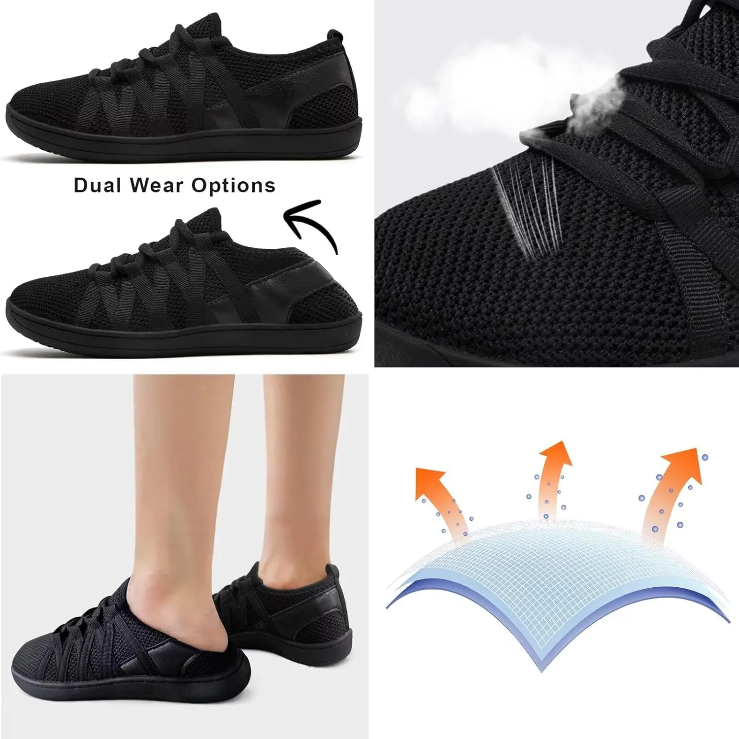 Linenghs Barefoot Shoes Women Minimalist Wide Toe Box Walking Shoes Zero Drop Sole Width Fashion Sneaker Trail Runner