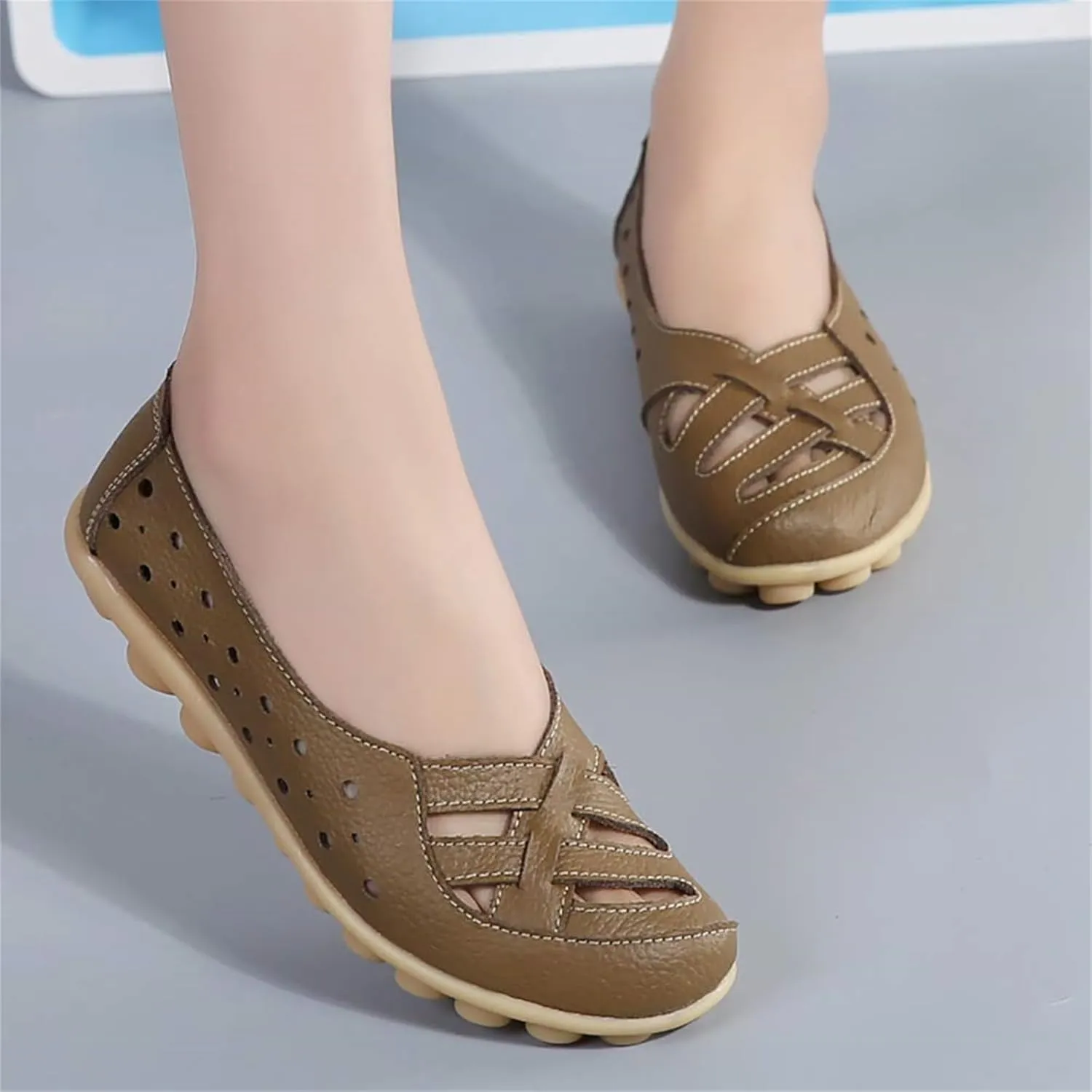 Loafer Casual Flats for Women Penny Comfort Slip On Shoes Wide Width Walking Orthopedic Loafers Comfortable Moccasins Breathable Lightweight Round Toe Nurse Loafer Driving Walking Flat Work Shoes