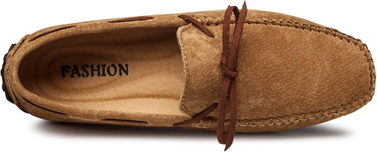 Loafers for Men Casual Moccasins Fashion Suede Lace Slip-on Dress Boat Driving Shoes