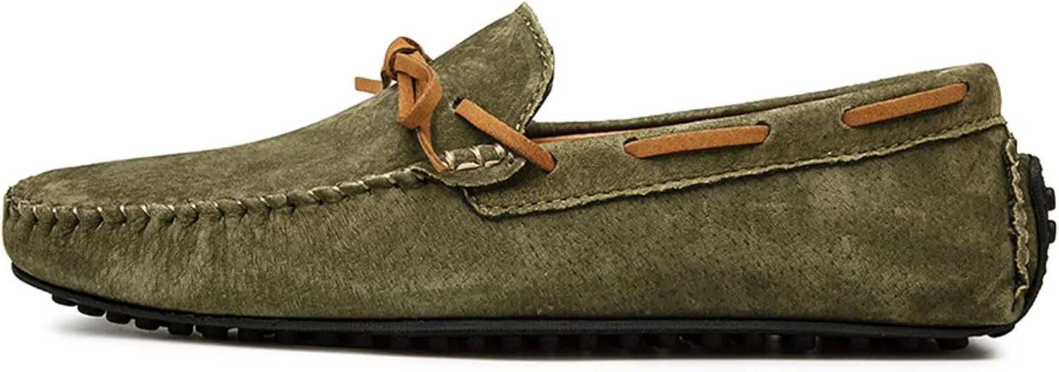 Loafers for Men Casual Moccasins Fashion Suede Lace Slip-on Dress Boat Driving Shoes