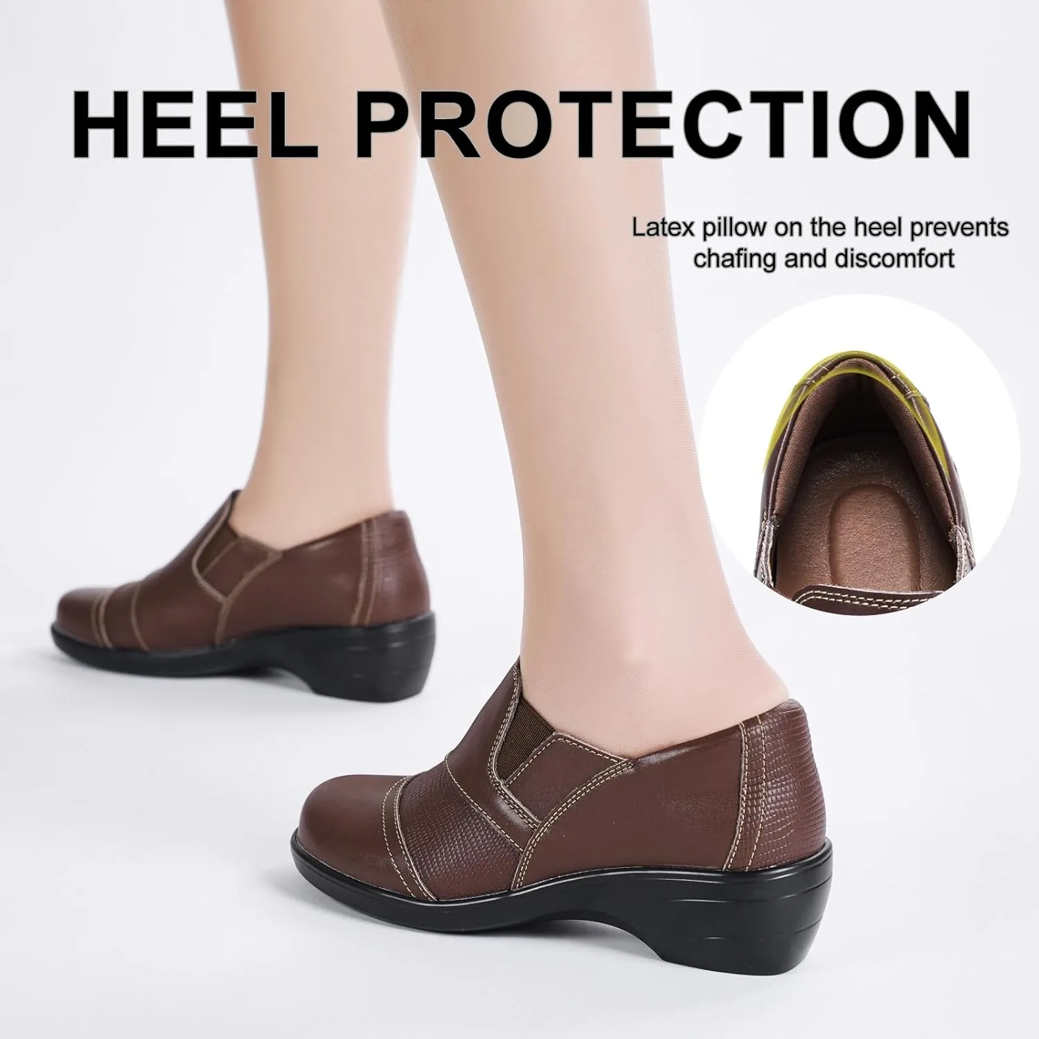 Loafers for Womens Comfort Leather Slip On Dress Shoes for Office Business