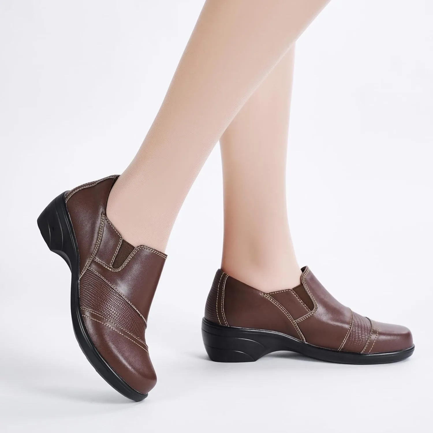 Loafers for Womens Comfort Leather Slip On Dress Shoes for Office Business
