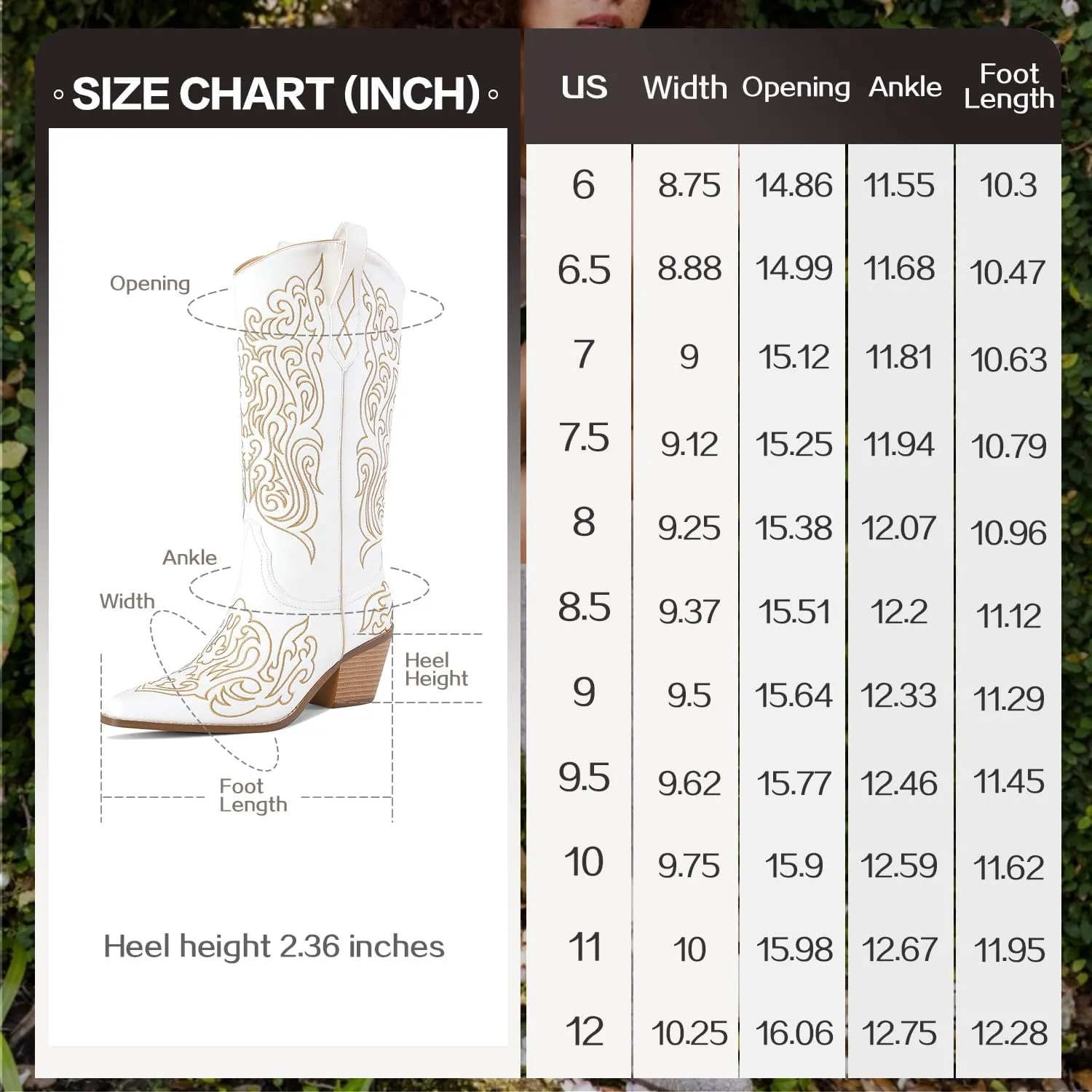 LOCERICH Women Knee High Boots Cowgirl Boots Cowboy Tall Boots Western Wide Calf Ladies Low Chunky Heel Snip Toe Comfortable Dress Boot with Embroidered