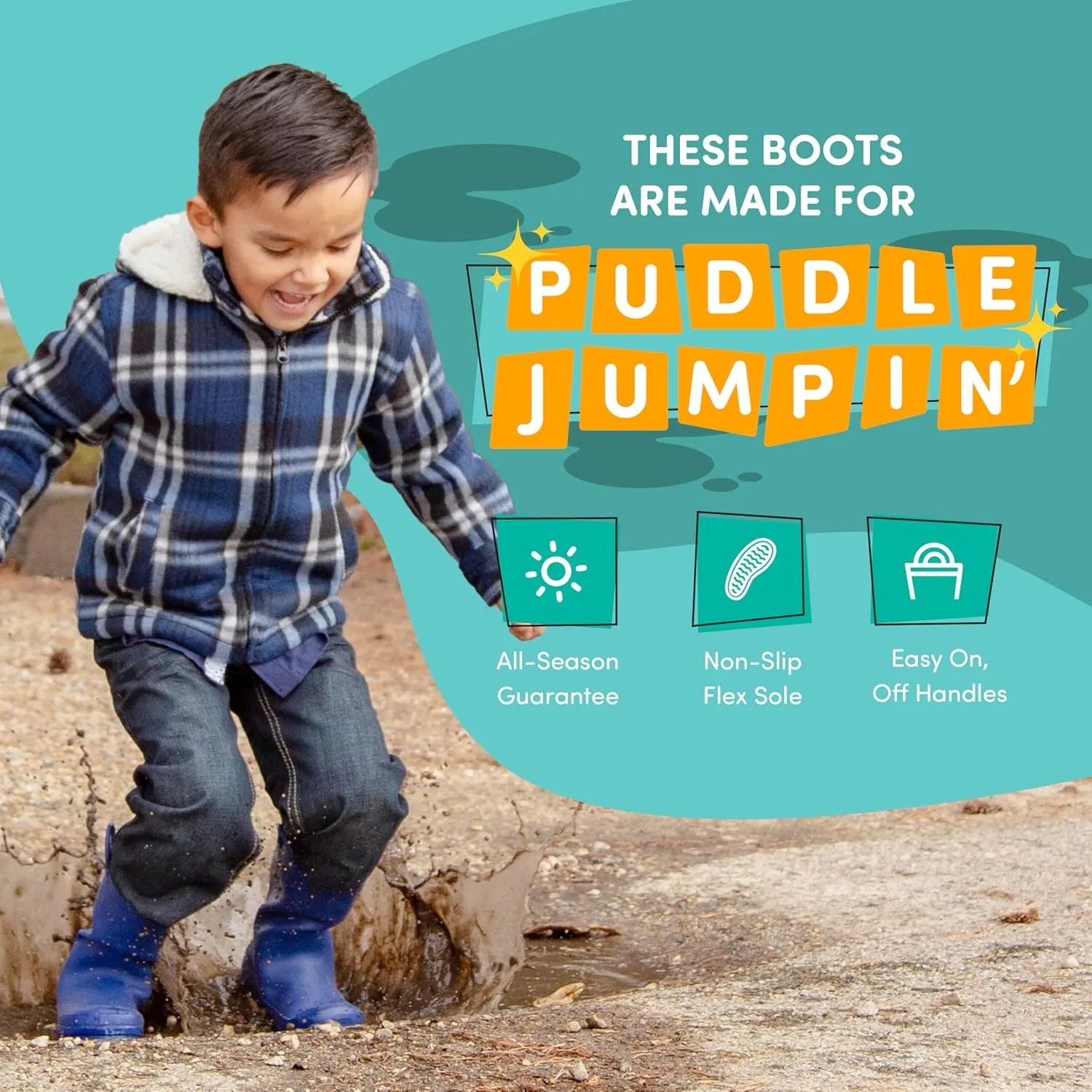 Lone Cone Premium Natural Rubber Rain Boots for Toddlers and Kids with Solid Design