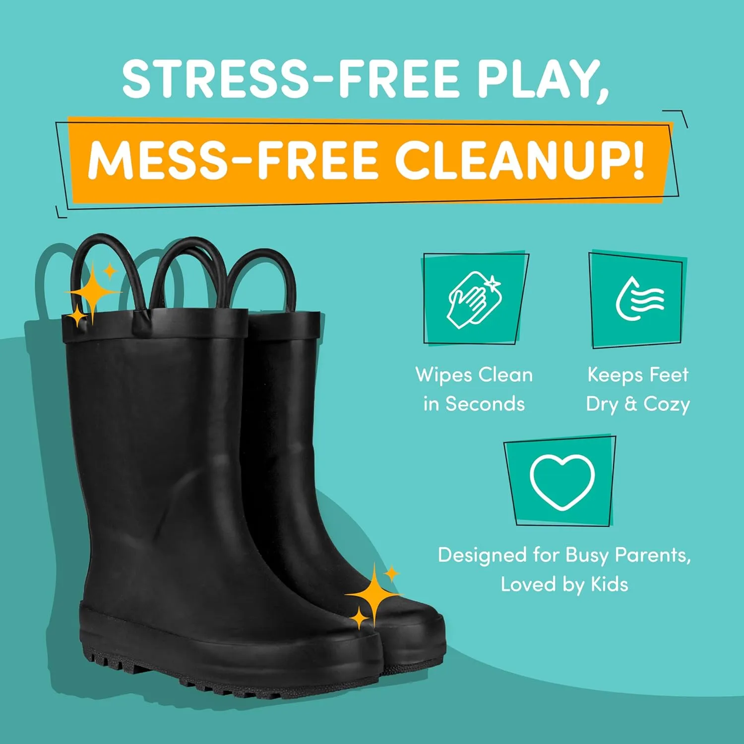 Lone Cone Premium Natural Rubber Rain Boots for Toddlers and Kids with Solid Design