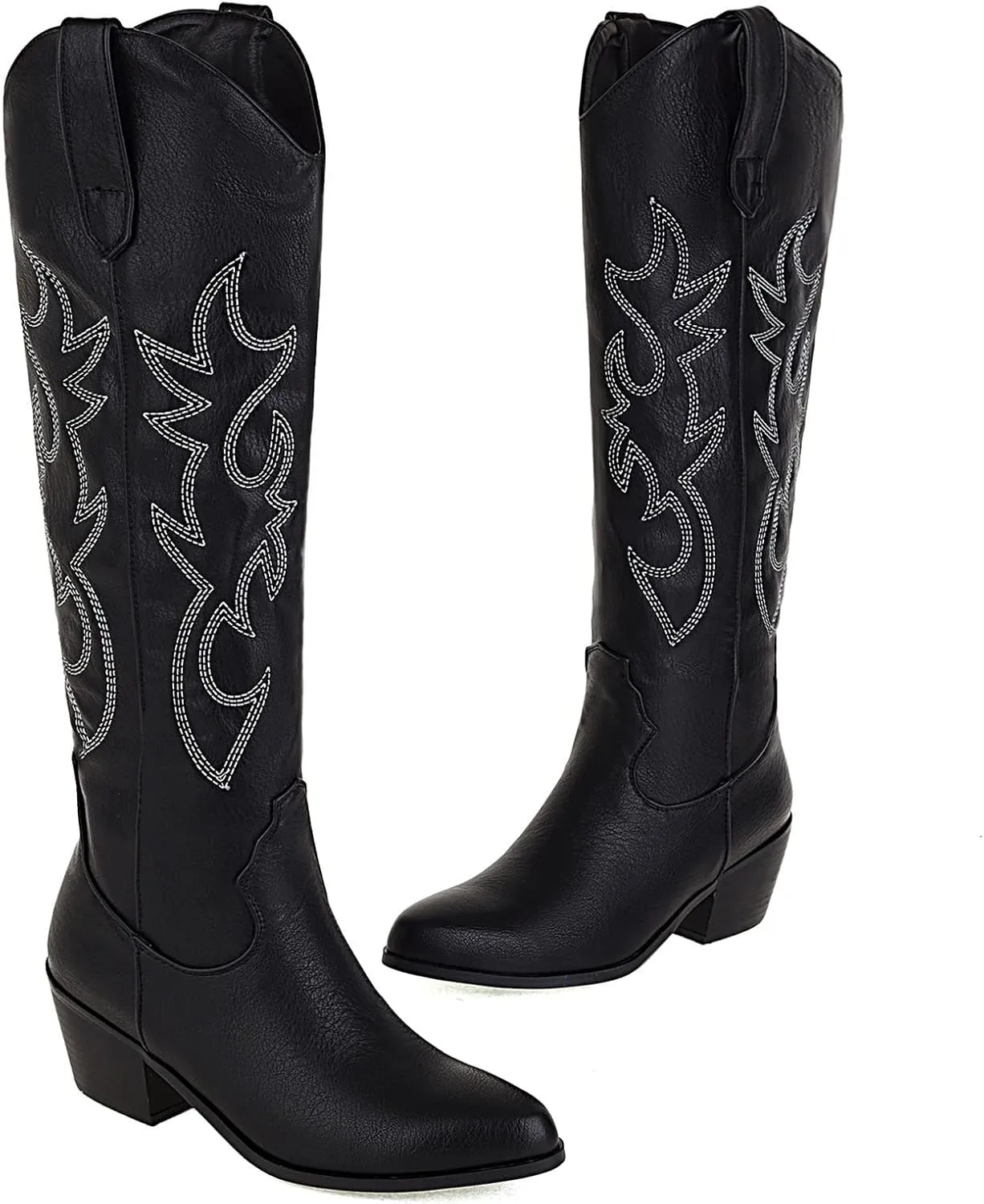 MeiLuSi Knee High Cowboy Boots Women's Cowgirl Boots for Women Embroidered Fashion Pull on Tall Western Boot
