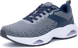 Men Air Running Shoes with Dual Cushions Breathable Lightweight Tennis Walking Sneakers Memory Foam Athletic Sport Shoes