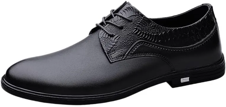 Men Casual Business Leather Shoes Formal Fashion Moccasins Spring Low Top Lace-up Carved Loafers Shoes British Style Non Slip Walking Brogue
