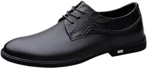 Men Casual Business Leather Shoes Formal Fashion Moccasins Spring Low Top Lace-up Carved Loafers Shoes British Style Non Slip Walking Brogue