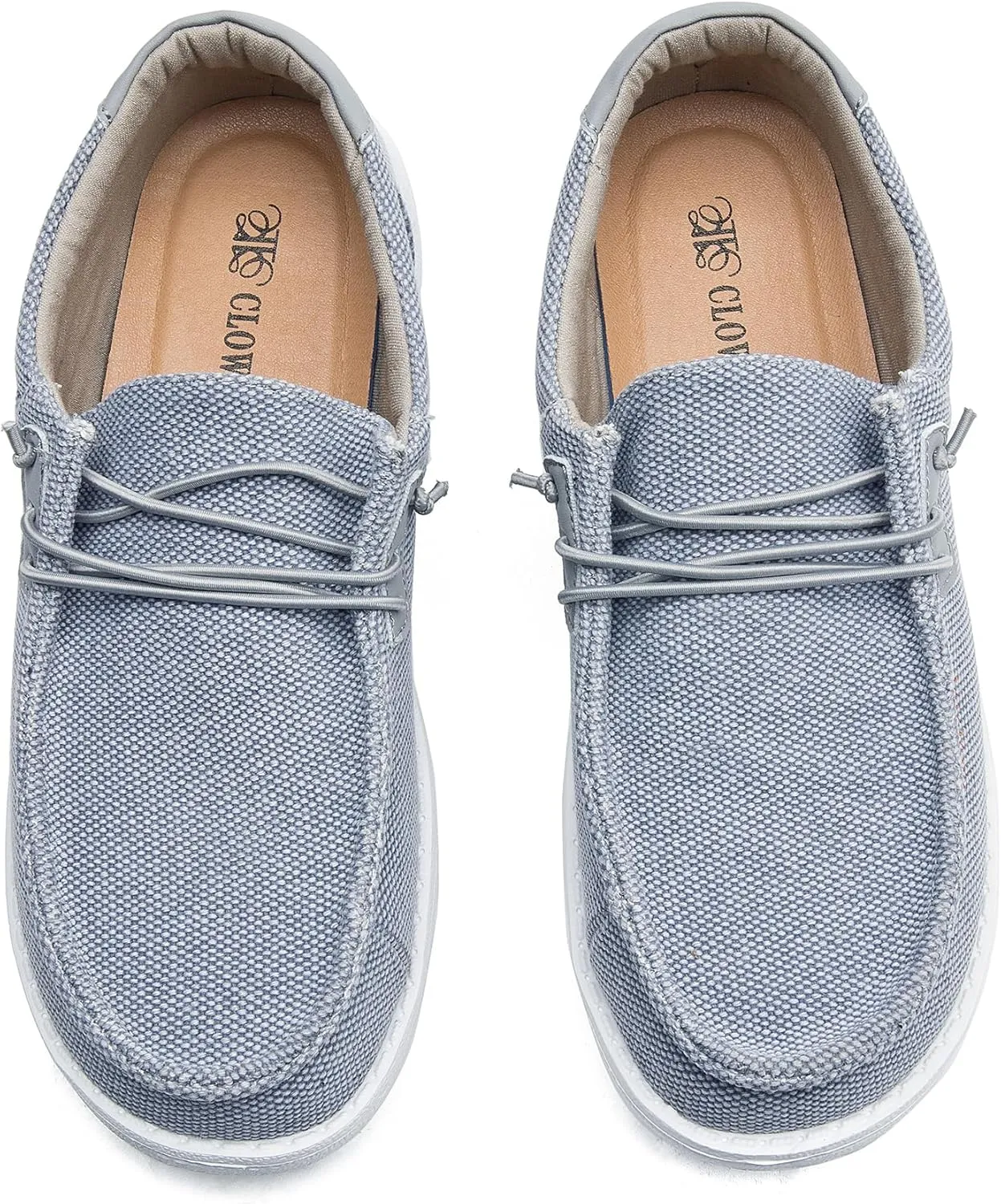 Men's Canvas Slip on Shoes Casual Hands Free Loafers Breathable Stretch Easy Walking Slip-Ons Lightweight Soft Boat Shoes