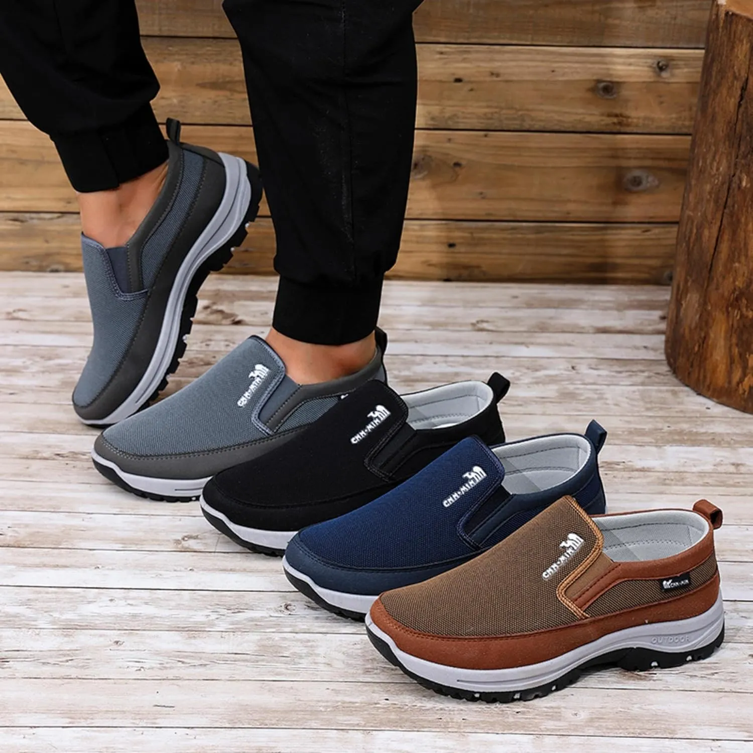 Men’s Casual Sneakers Slip-On – Breathable Mesh Loafers for Walking & Driving, Anti-Slip & Durable Sole, Comfortable Boat Shoes for Work & Daily Wear