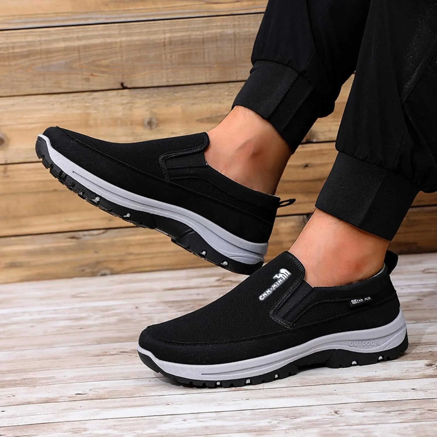 Men’s Casual Sneakers Slip-On – Breathable Mesh Loafers for Walking & Driving, Anti-Slip & Durable Sole, Comfortable Boat Shoes for Work & Daily Wear