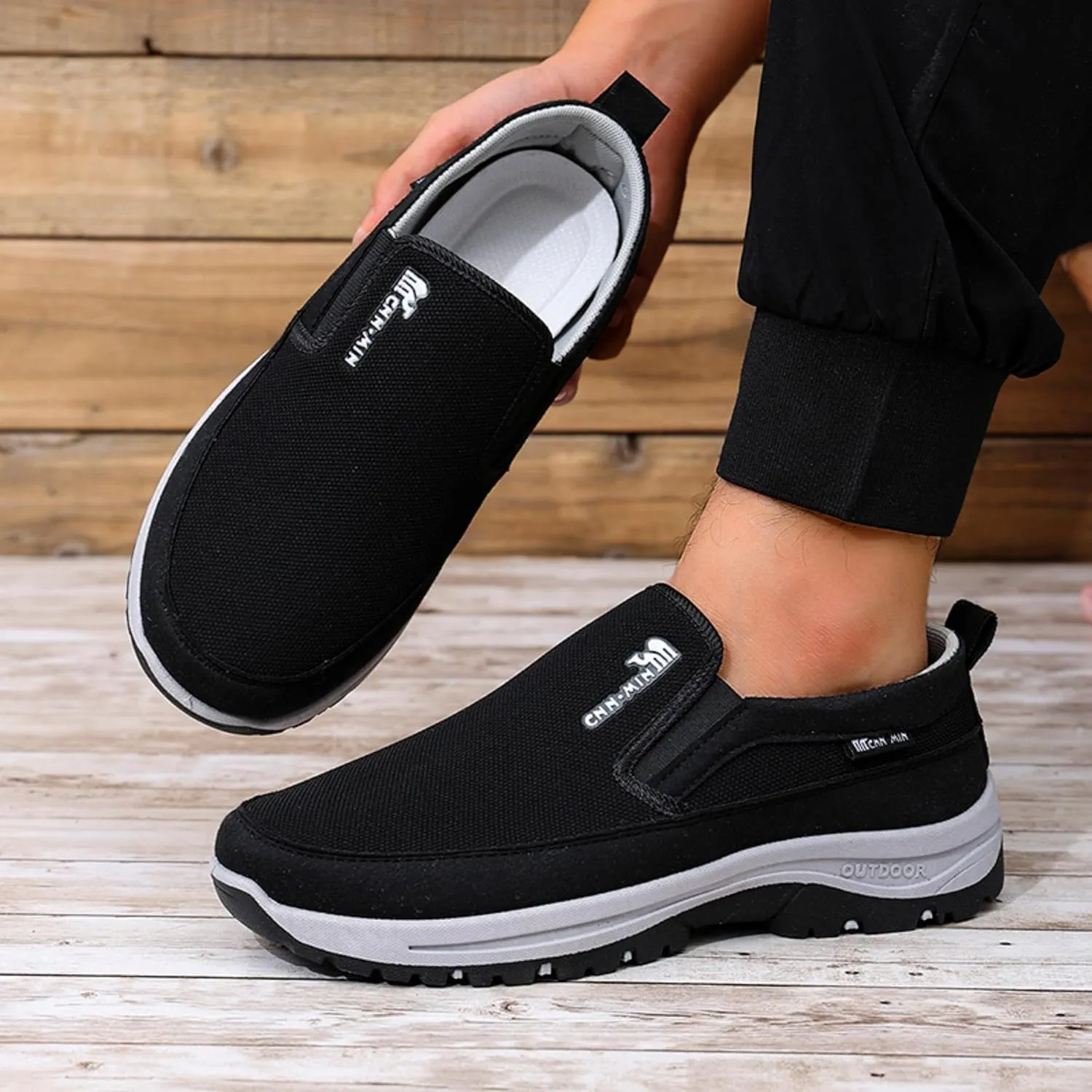 Men’s Casual Sneakers Slip-On – Breathable Mesh Loafers for Walking & Driving, Anti-Slip & Durable Sole, Comfortable Boat Shoes for Work & Daily Wear