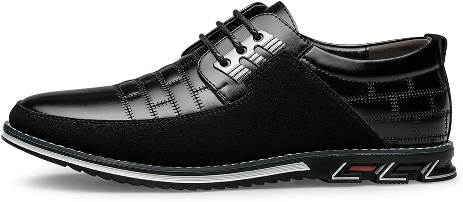 Men's Dress Shoes Wide Width, Comfort Dress Sneakers Men Fashion Business Casual Oxford Shoes Soft Loafers Derby Shoe for Office Working Driving Walking