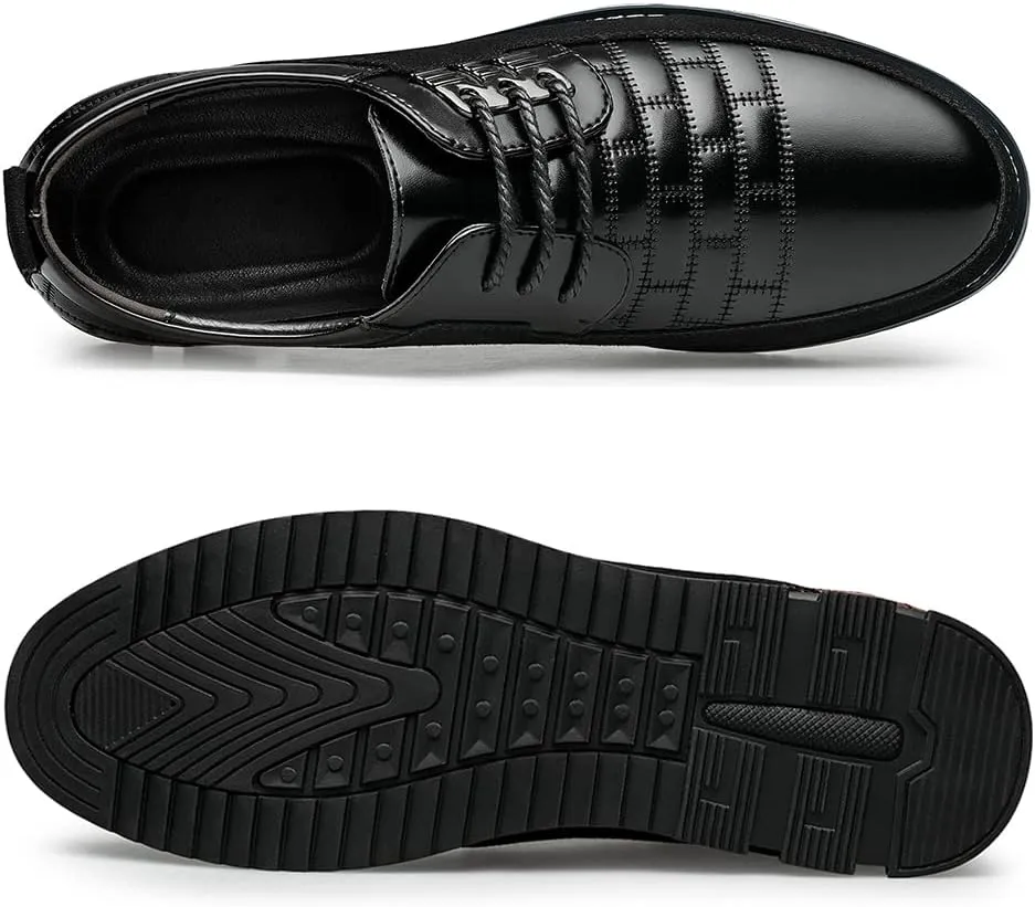 Men's Dress Shoes Wide Width, Comfort Dress Sneakers Men Fashion Business Casual Oxford Shoes Soft Loafers Derby Shoe for Office Working Driving Walking