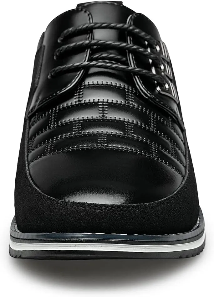 Men's Dress Shoes Wide Width, Comfort Dress Sneakers Men Fashion Business Casual Oxford Shoes Soft Loafers Derby Shoe for Office Working Driving Walking
