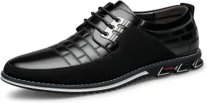 Men's Dress Shoes Wide Width, Comfort Dress Sneakers Men Fashion Business Casual Oxford Shoes Soft Loafers Derby Shoe for Office Working Driving Walking