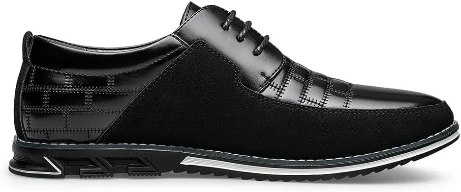 Men's Dress Shoes Wide Width, Comfort Dress Sneakers Men Fashion Business Casual Oxford Shoes Soft Loafers Derby Shoe for Office Working Driving Walking