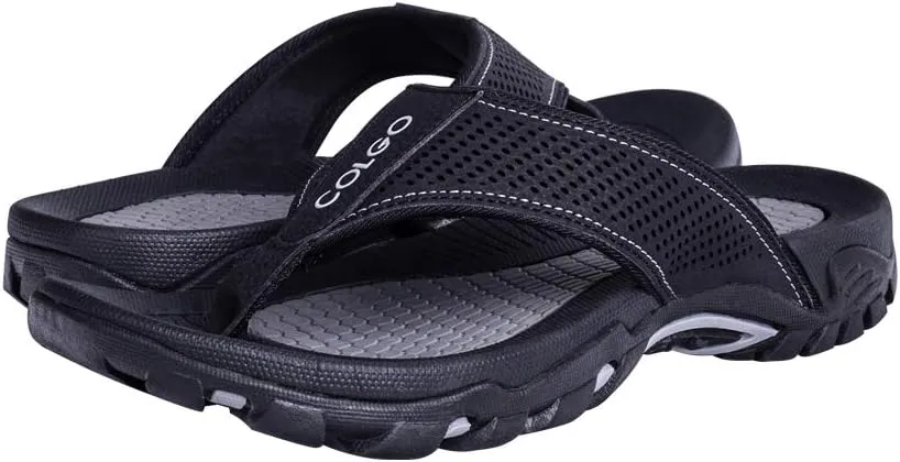 Mens Flip Flops Comfort Sport Thong Sandals for Indoor Outdoor Casual Beach Flip Flops for Men with Arch Support