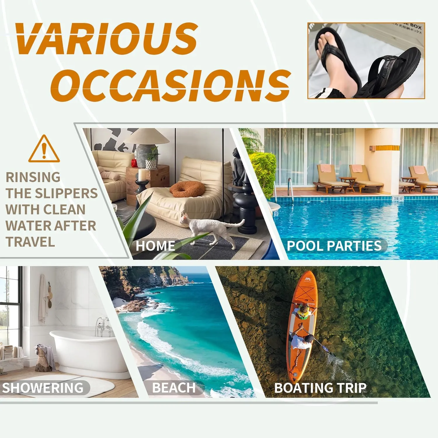 Men's Flip Flops Sandal Casual Comfortable Outdoor Thong Sandals for Men Summer Beach Slides Lightweight Non-Slip Shoes with Soft Cushion Arch Support