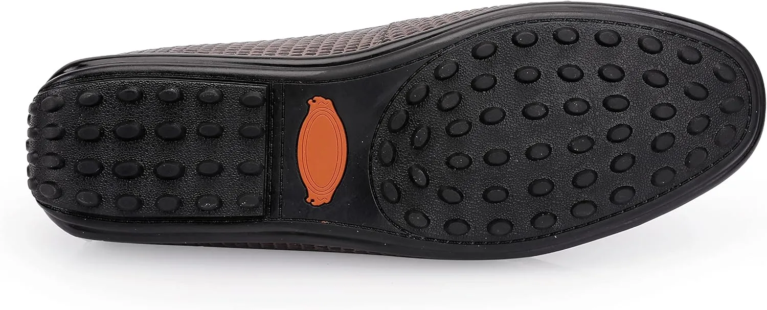 Men's Genuine Leather Loafers Crocodile Printed Slip On Soft Driving Dress Shoes