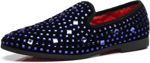 Men's Glitter Loafers Slip on Leather Wedding Party Dress Penny Smoking Sparkly Shoes