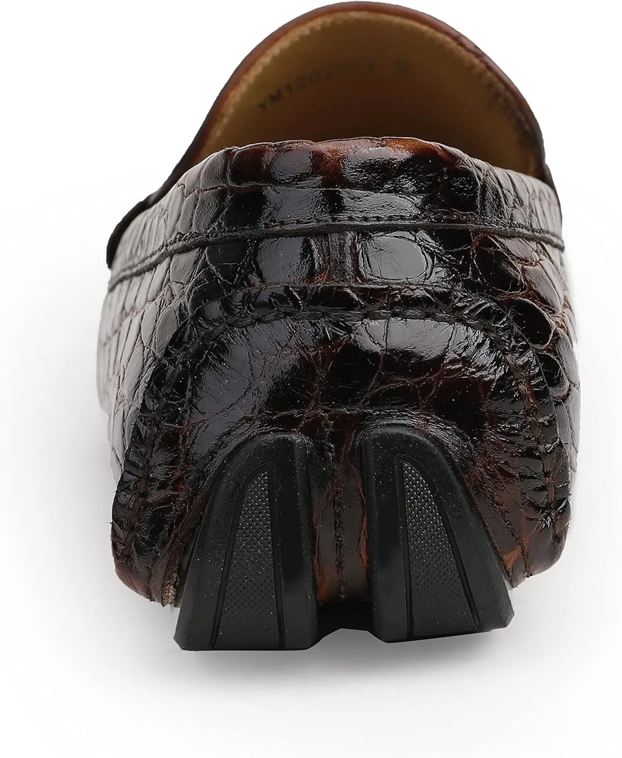 Men's Leather Driving Moccasins Alligator Printed Slip-on Penny Loafers Shoes