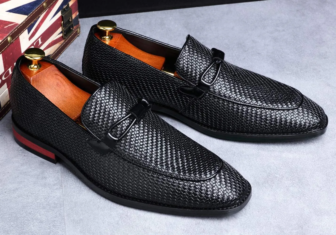 Mens Loafer Slip On Driving Shoes Soft Penny Loafers Classy Formal Patent Leather Dress Shoes