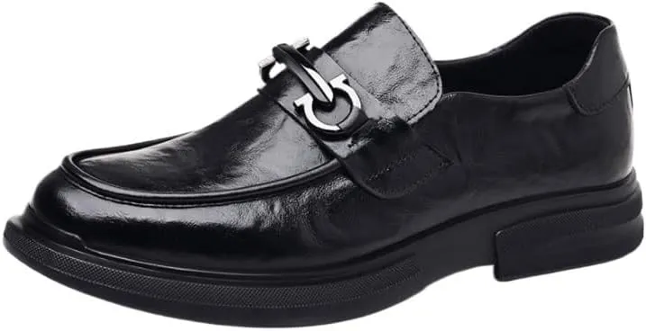 Men's Loafers Mens Commuter Slip-Resistant Lightweight Breathable Easy to Walk PU Upper Suitable for All Seasons