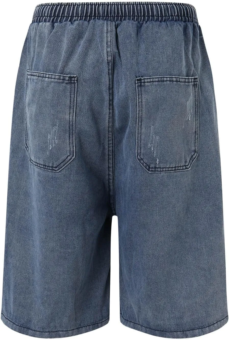 Mens Loose Denim Shorts Baggy Summer Casual Wide Leg Mid Jean Jorts Hip Hop Shorts with Pockets Streetwear