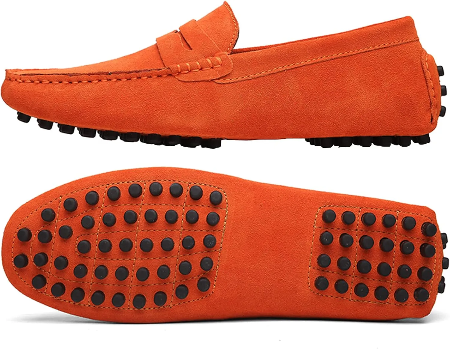 Men's Penny Loafers Moccasin Suede Leather Slip On Casual Dress Driving Shoes
