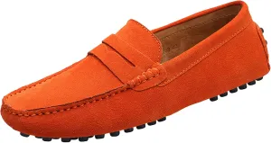 Men's Penny Loafers Moccasin Suede Leather Slip On Casual Dress Driving Shoes