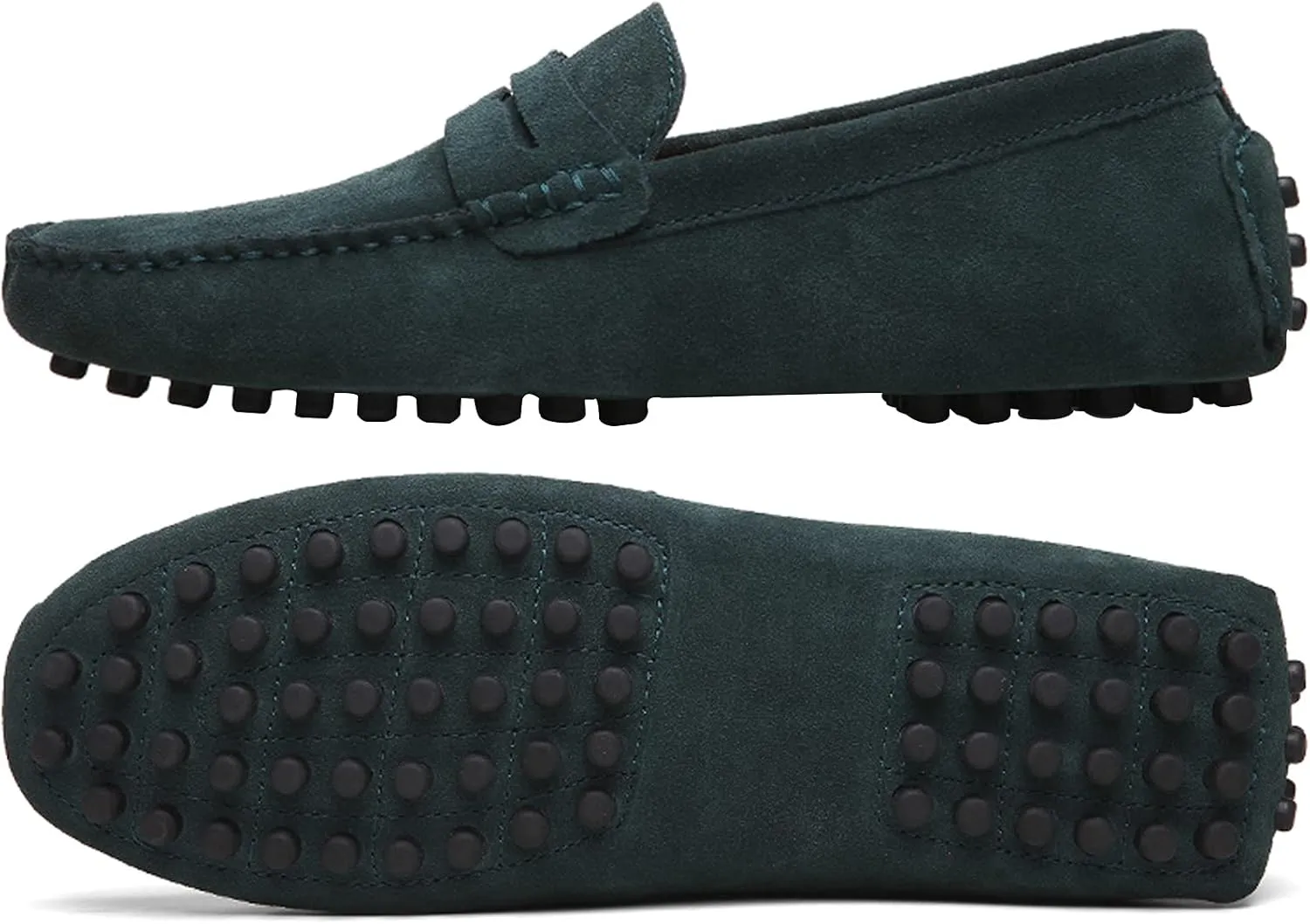 Men's Penny Loafers Moccasin Suede Leather Slip On Casual Dress Driving Shoes