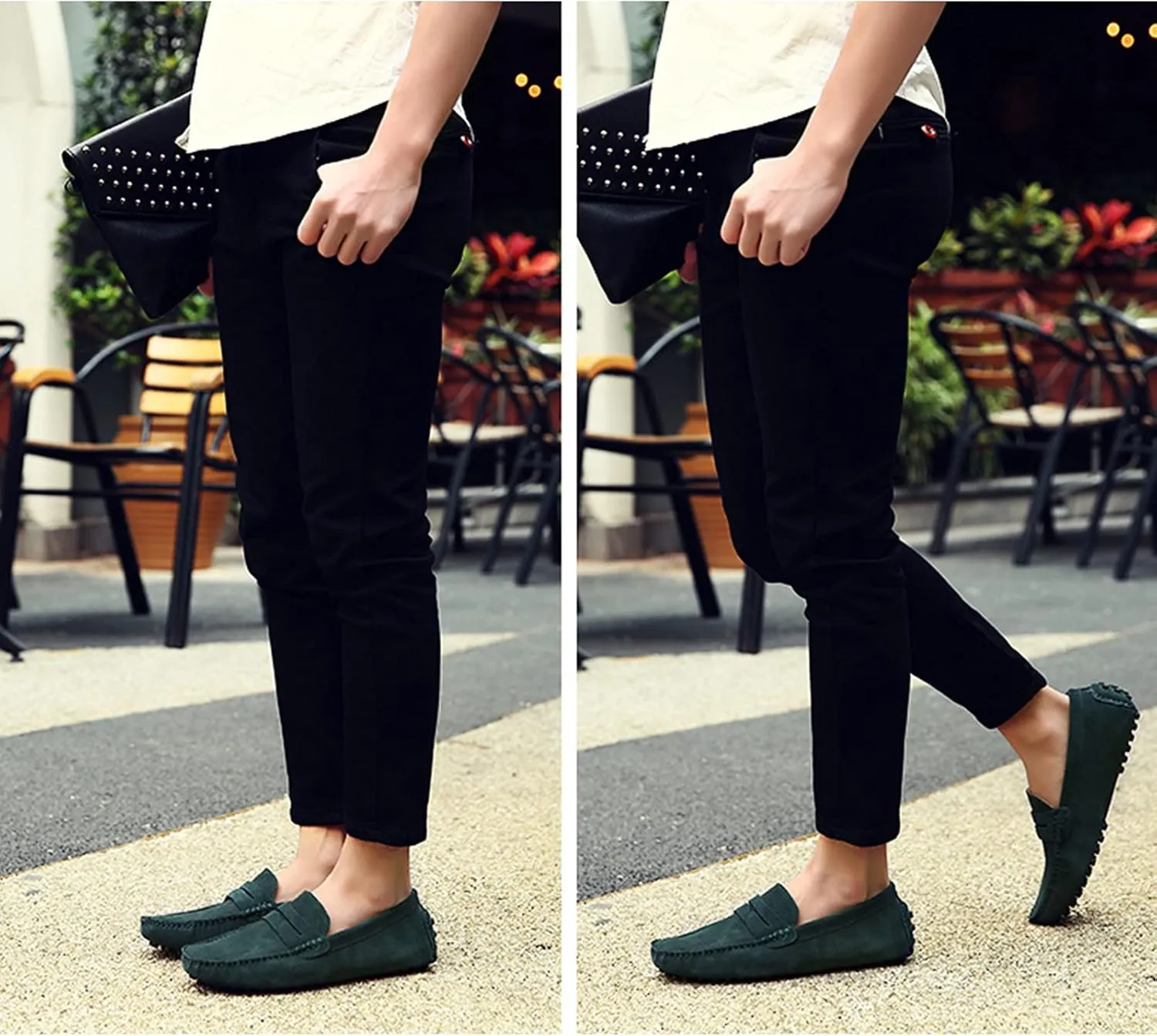 Men's Penny Loafers Moccasin Suede Leather Slip On Casual Dress Driving Shoes