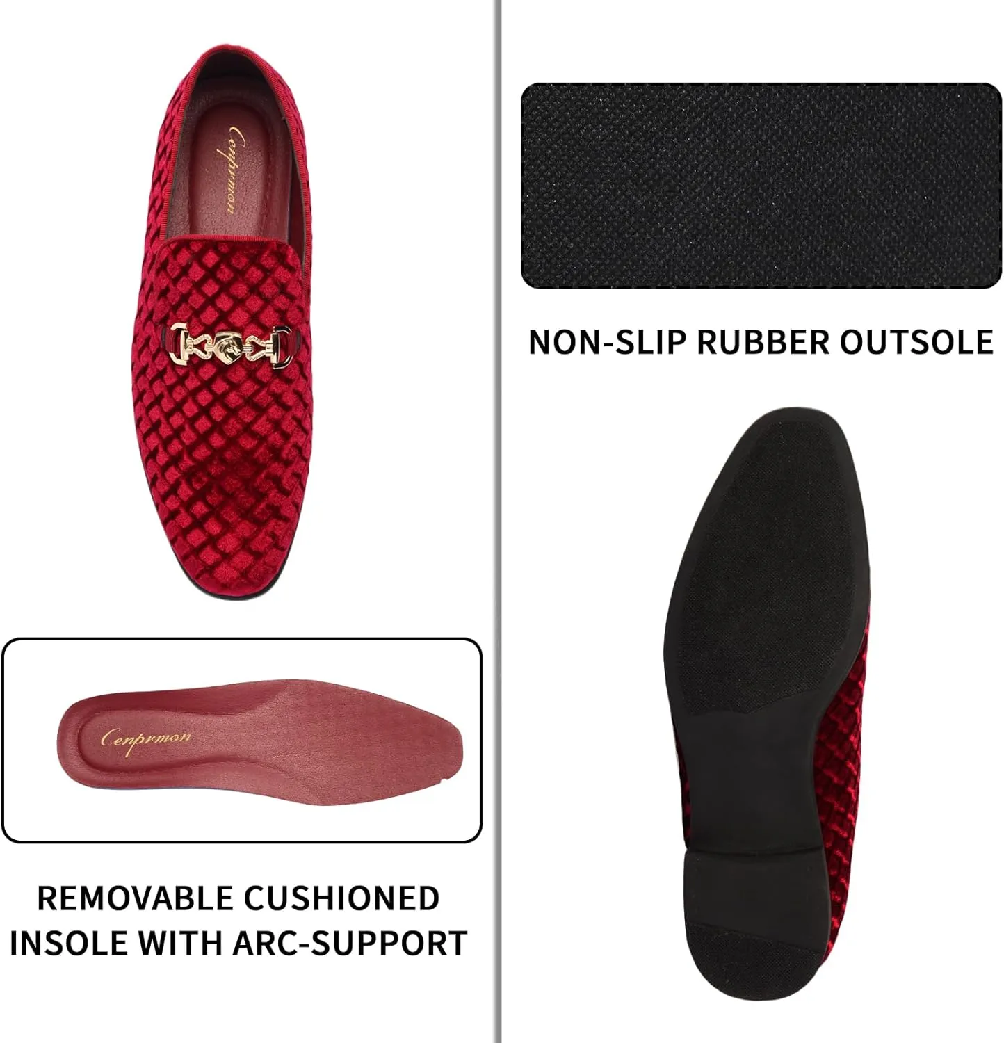 Men's Penny Slip-on Loafer Diamond-Patterned Velvet Dress Shoes Luxury Suede Smoking Slipper Party Prom Wedding Shoes