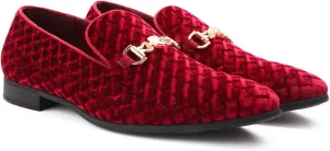Men's Penny Slip-on Loafer Diamond-Patterned Velvet Dress Shoes Luxury Suede Smoking Slipper Party Prom Wedding Shoes