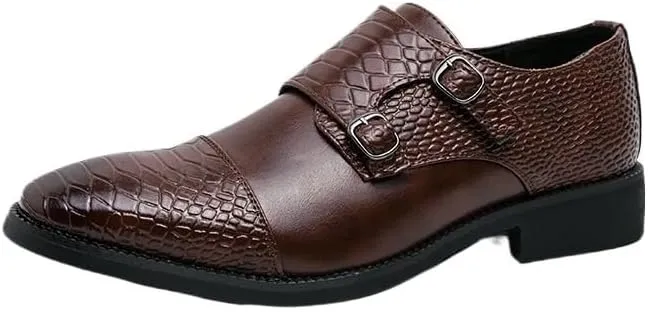 Men's Pointed Toe Loafers Slip On Dress Shoes Classic Fashion Crocodile Pattern Men Moccasins Shoes Luxury Wedding Party Shoes
