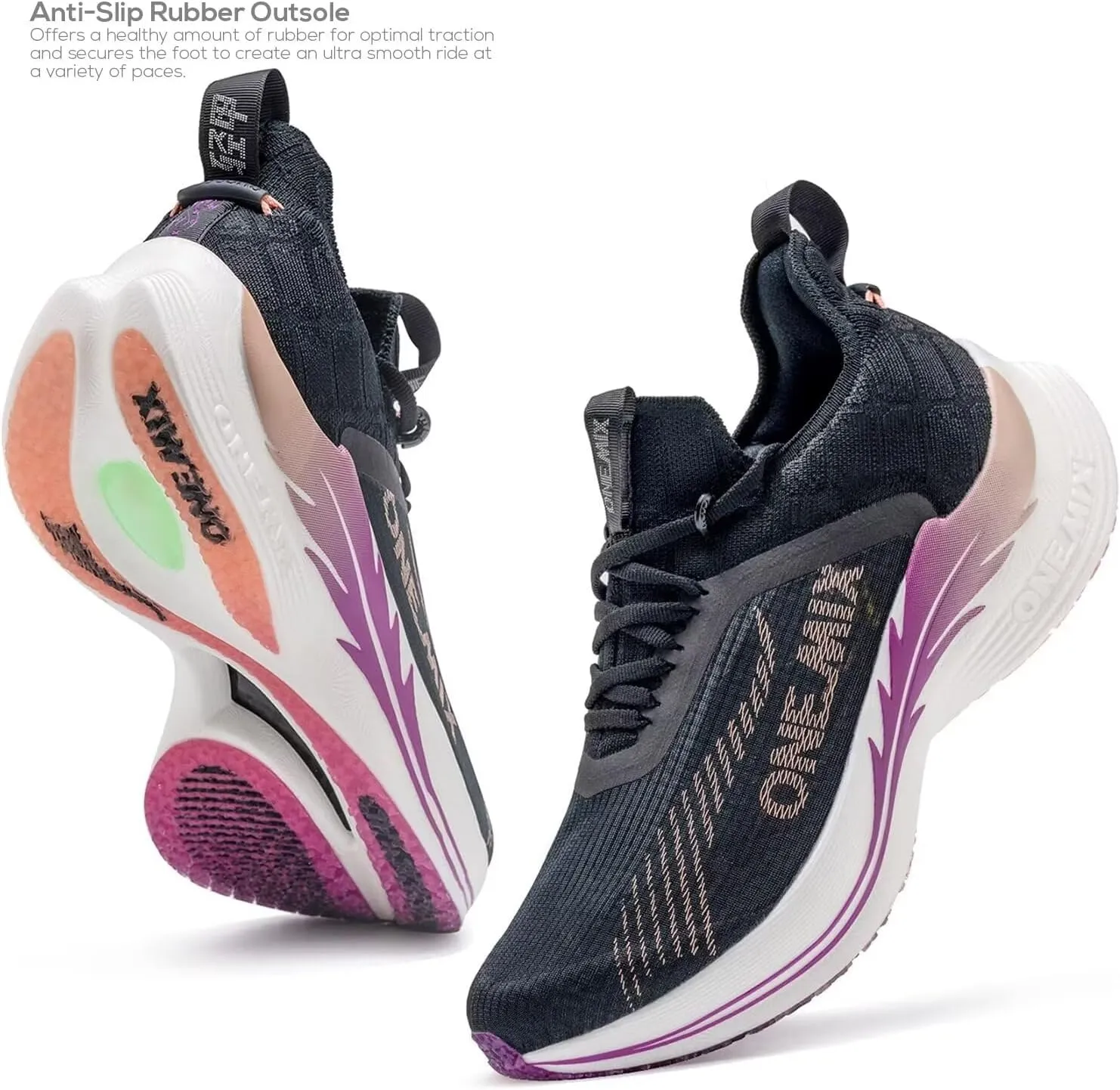 Men's Road Running Shoes Marathon Running Shoes Carbon Fiber Plate Running Shoes Wide with Arch Support Lightweight Breathable Sneakers ONEMIX Light Armor 21601