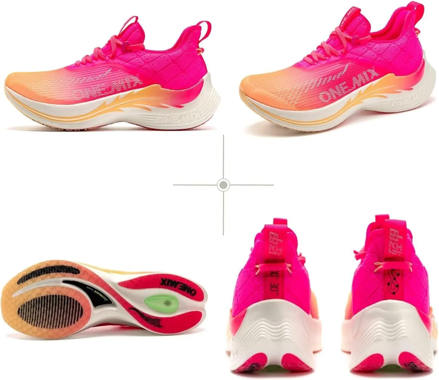 Men's Road Running Shoes Marathon Running Shoes Carbon Fiber Plate Running Shoes Wide with Arch Support Lightweight Breathable Sneakers ONEMIX Light Armor 21601